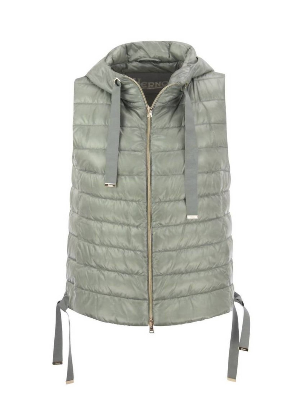 HERNO women's polvere hooded waistcoat in green Sz 42